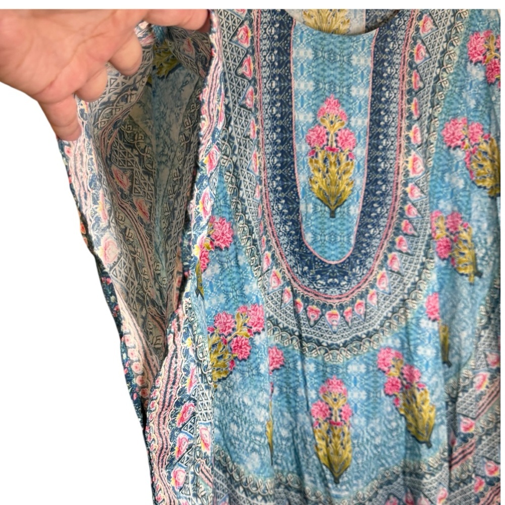 Tolani Collection | Boho Floral Print Modal Caftan Tunic drapey top womens XL - Picture 8 of 11